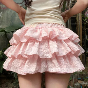 VILZSTUDIOS Ruffle Patchwork Layered Lolita Ballet Shorts