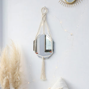 VILZSTUDIOS Macrame Mirror Wall Decoration Boho Home Decor Mirrors for Bedroom Wall Mirrors for Living Room Baby Room Decoration Nursery