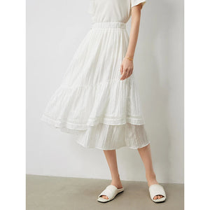 VILZSTUDIOS Lyocell Jacquard Spliced A-Line Skirt