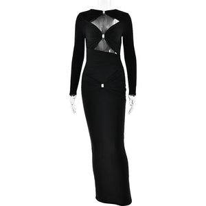 VILZSTUDIOS Sleek Sexy Long Sleeve Maxi Dress