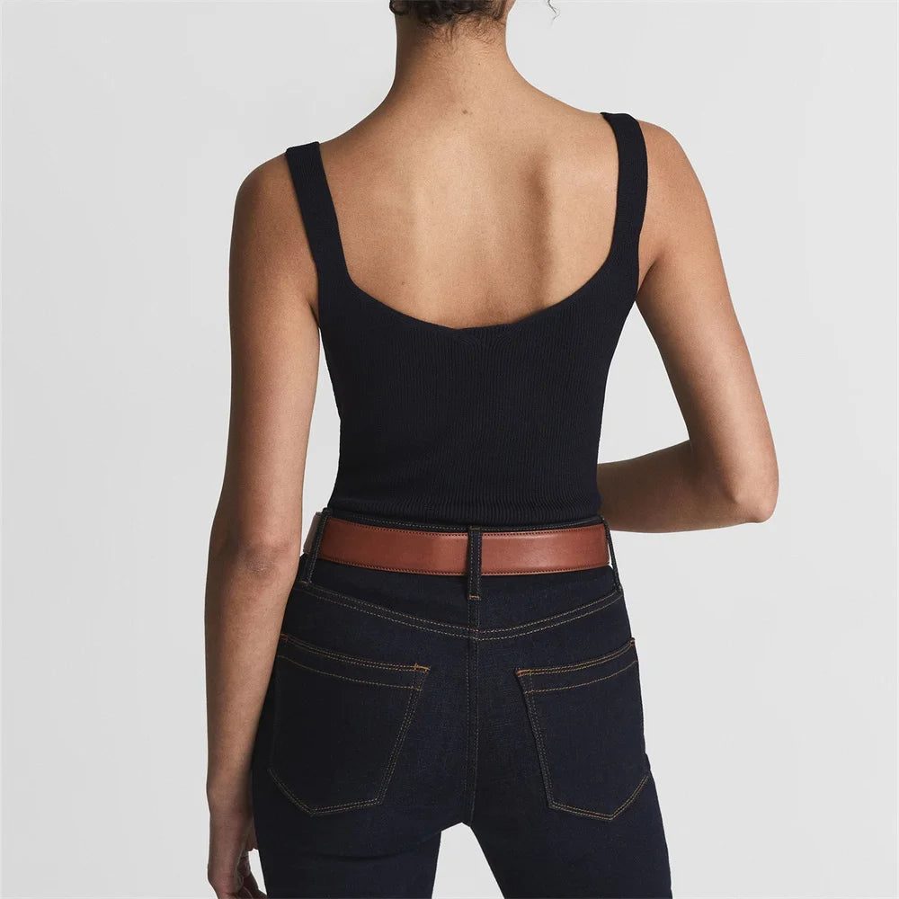 VILZSTUDIOS Chic French Knitted Tank Top