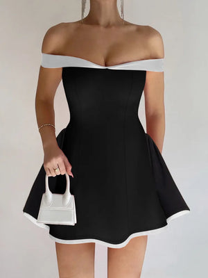 VILZSTUDIOS Sultry Strapless Patchwork A-Line Mini Dress