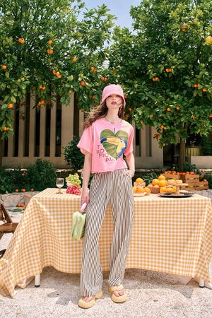 VILZSTUDIOS Loose Printed Petite Straight T-Shirt