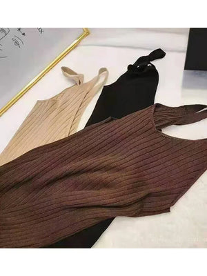 VILZSTUDIOS Elegant Sleeveless Knit Maxi Dress
