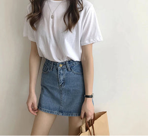 VILZSTUDIOS Retro Slim Mini Denim Skirt