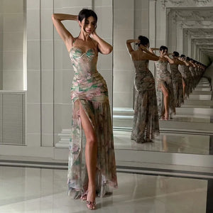 VILZSTUDIOS Stylish Mesh Maxi Dress for Club
