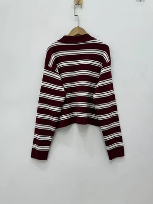VILZSTUDIOS Contrast Color Stripes Knitted Sweater