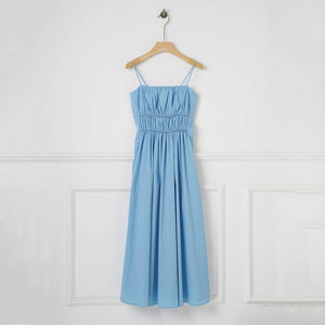 VILZSTUDIOS Elegant Slim Pleated Halter Dress