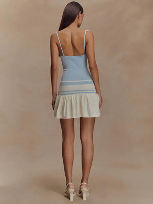 VILZSTUDIOS Elegant Summer Patchwork Sexy Mini Dress