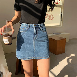 VILZSTUDIOS Retro Slim Mini Denim Skirt