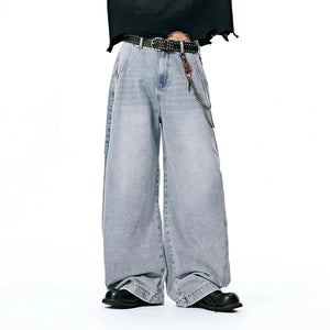 VILZSTUDIOS Oversized Washed Denim Wide Jeans