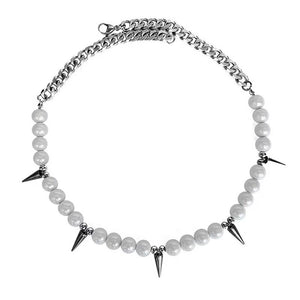 VILZSTUDIOS Reflective Punk Rivet Choker Necklace