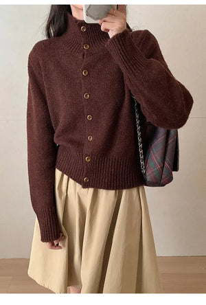 VILZSTUDIOS Luxurious Turtleneck Knit Cardigan