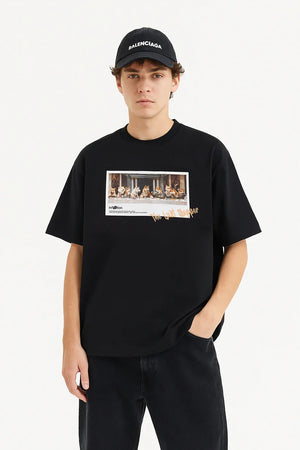 VILZSTUDIOS Funny Shiba Print Cotton T-Shirt