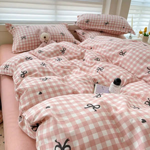 VILZSTUDIOS Soft Plaid Duvet Cover Bedding Set