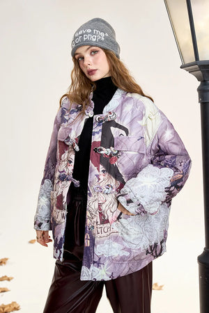 VILZSTUDIOS Trendy Original Printed Puffer Jacket
