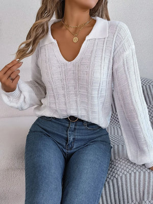 VILZSTUDIOS Cozy Knitted Plaid Sweater