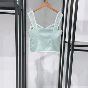 VILZSTUDIOS Sexy Lace Strap Crop Top