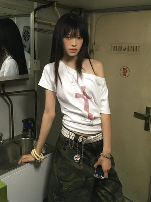 VILZSTUDIOS Vintage Graphic Print Loose T-Shirt