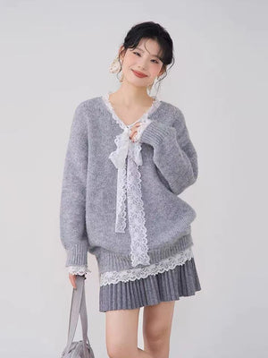 VILZSTUDIOS Sweet Lolita Lace Knit Sweater