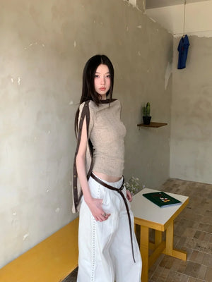 VILZSTUDIOS Cozy Knit Split Sleeve T-Shirt