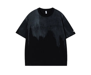 VILZSTUDIOS Oversized Drip Effect Graphic T-Shirt