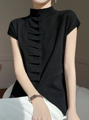 VILZSTUDIOS Luxurious Chinese Style Wool Blouse