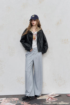 VILZSTUDIOS Streetwear Short Leather Jacket