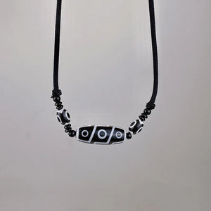 VILZSTUDIOS Adjustable Tibetan Onyx 3 Eyes Pendant Necklace