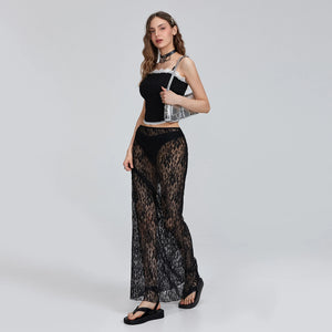 VILZSTUDIOS Sheer Lace Maxi Skirts for Party