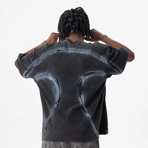 VILZSTUDIOS Vibrant Graphic Print Striped T-Shirt