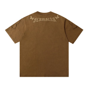 VILZSTUDIOS Vintage Washed Butterfly Applique T-Shirt