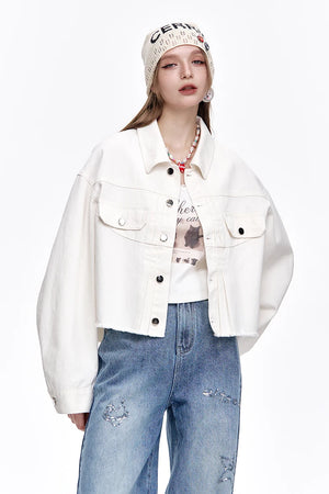 VILZSTUDIOS Golden Button Cropped Jacket
