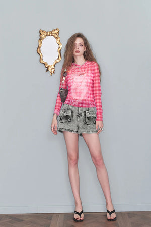 VILZSTUDIOS Sweet Cool Y2K Washed Mini Shorts