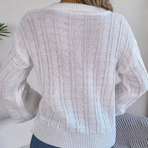 VILZSTUDIOS Cozy Knitted Plaid Sweater
