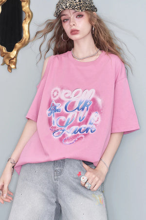 VILZSTUDIOS Sweet Cool Love Print Oversize T-Shirt