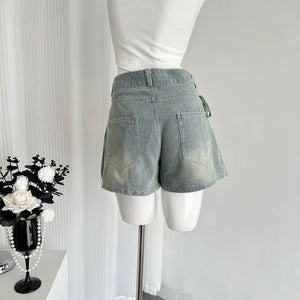 VILZSTUDIOS High Waisted Slim Denim Shorts
