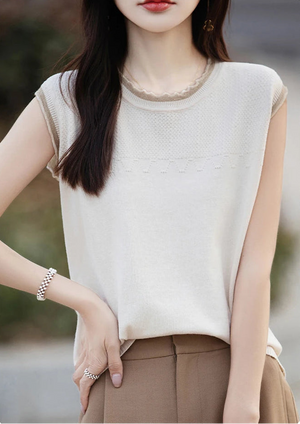 VILZSTUDIOS Casual Sleeveless Cotton Blouse