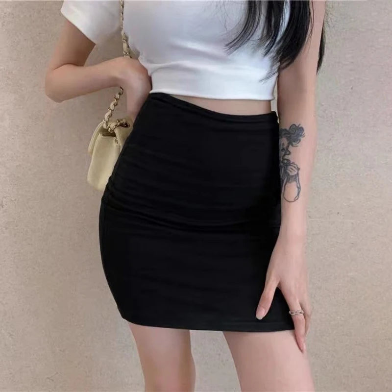 VILZSTUDIOS Black High Waist Elasticity Tight Skirt