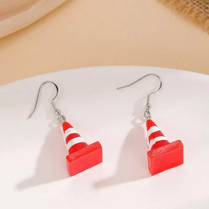 VILZSTUDIOS Vibrant Red Road Cone Drop Earring