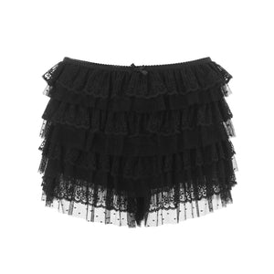 VILZSTUDIOS Lace Layered Ruffled Shorts