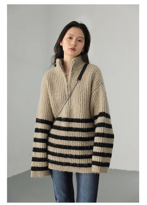 VILZSTUDIOS Cozy Chic Oversize Zip-Up Sweater