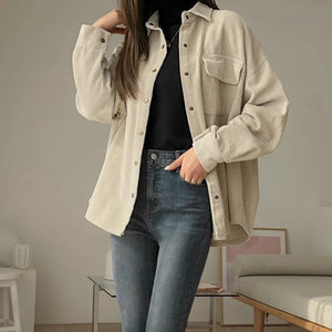 VILZSTUDIOS Cozy Corduroy Loose Fit Shirt