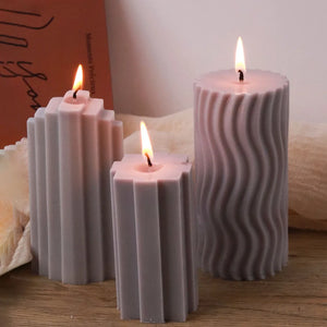 VILZSTUDIOS Handmade Striped Silicone Candle Soap Mold