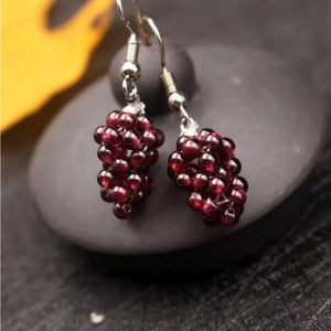 VILZSTUDIOS Garnet Natural Stone Dangle Meditation Earring