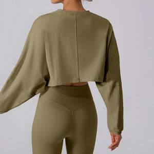 VILZSTUDIOS Breathable Long Sleeve Sports Crop Top