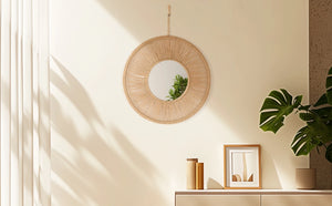 VILZSTUDIOS Handmade hemp rope mirror decoration mirror living room background decoration hallway shopping mall famous hotel wall decor