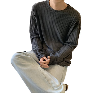 VILZSTUDIOS Oversized Striped Casual Long-Sleeved Sweater