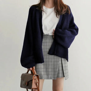 VILZSTUDIOS Chic Knitted Solid Cardigan