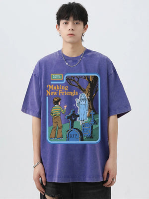 VILZSTUDIOS Retro Washed Oversized Soft Cotton T-Shirt